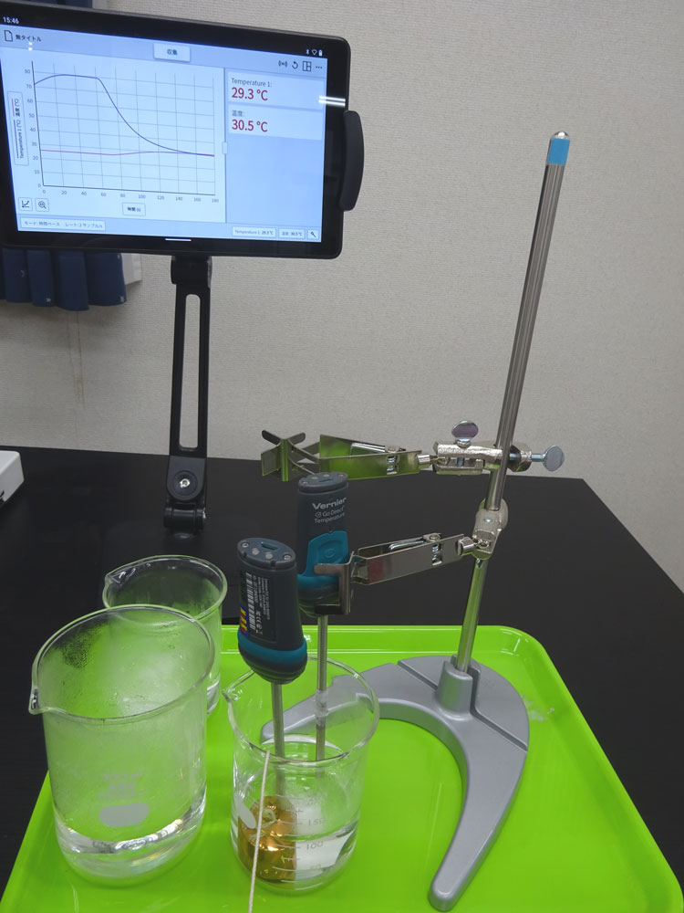 比熱測定実験（銅・鉄・アルミ）